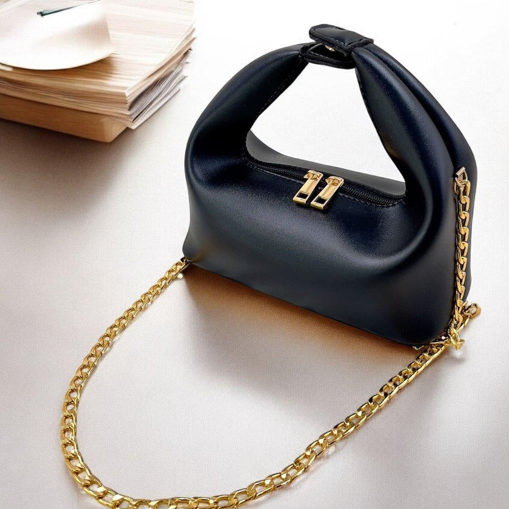 Elegant Mini Top Handle Handbag with Gold Chain – Available in Multiple Color